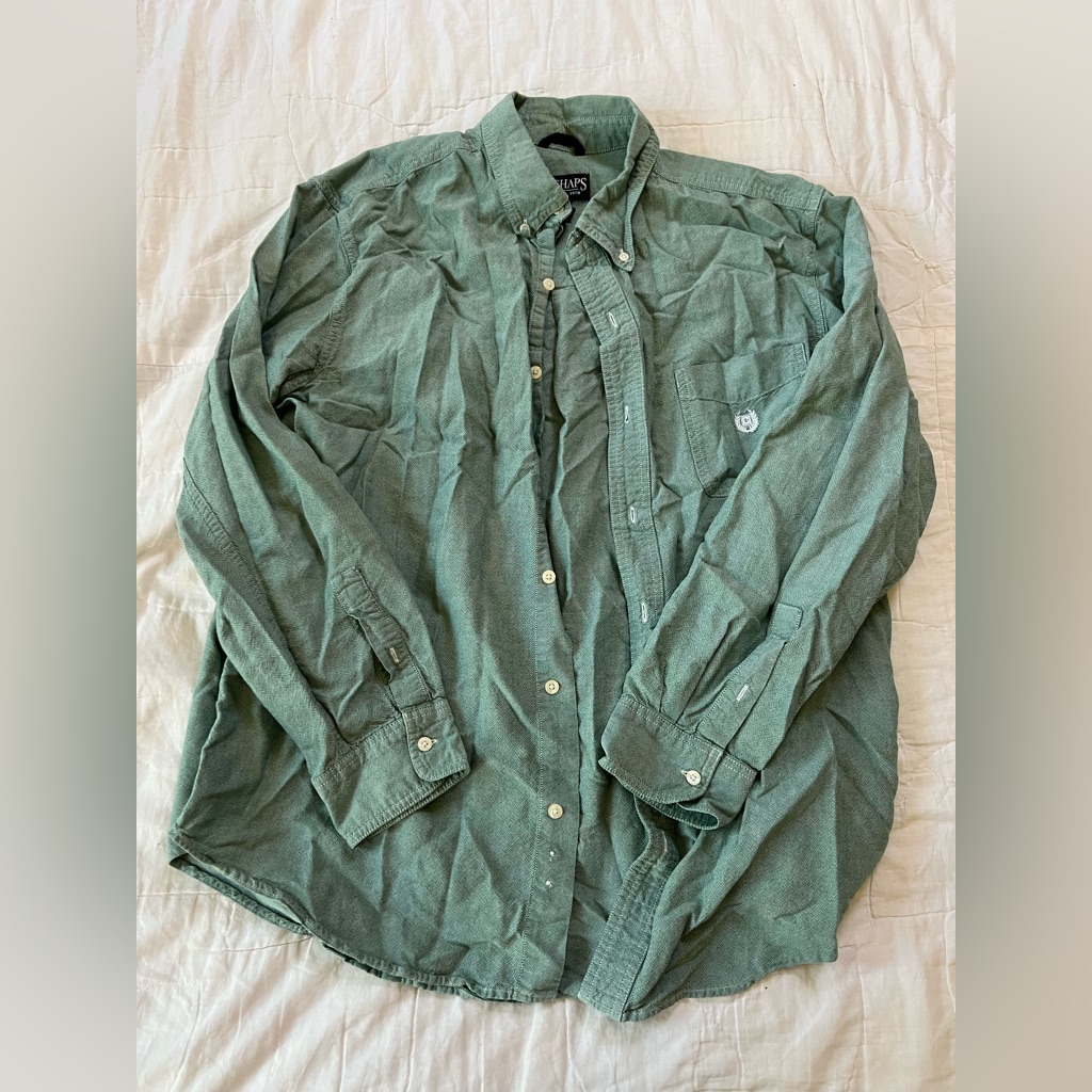 Large Light Green Button Down